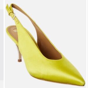 TORY BURCH *Runway* Acidic Yellow Slingback Heels Pumps Size 9 NEW